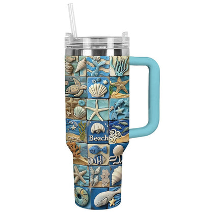 Shineful Tumbler Happy Beach Life