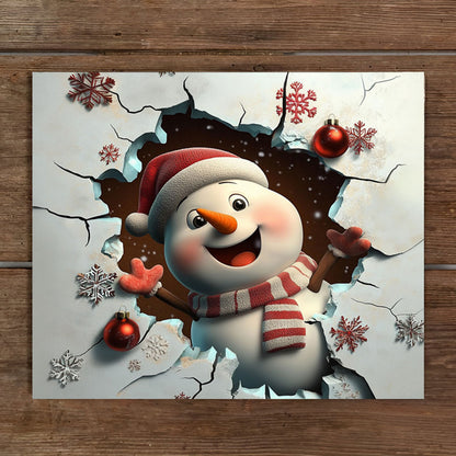 Shineful 2D Metal Sign Happy Snowman