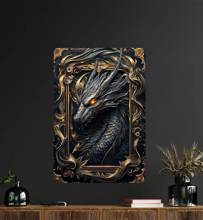 Shineful 2D Metal Sign Inferno Dragon Gothic