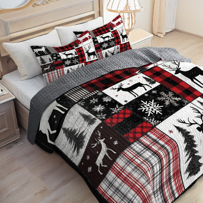 Shineful All Season Quilt 3-Piece Set Christmas Forest