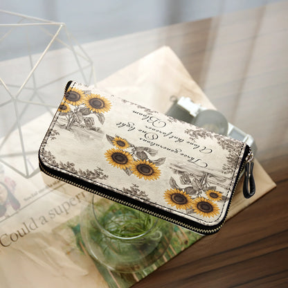 Shineful Leather Clutch Purse With Wristlet Strap Handle Generations of Sunshine