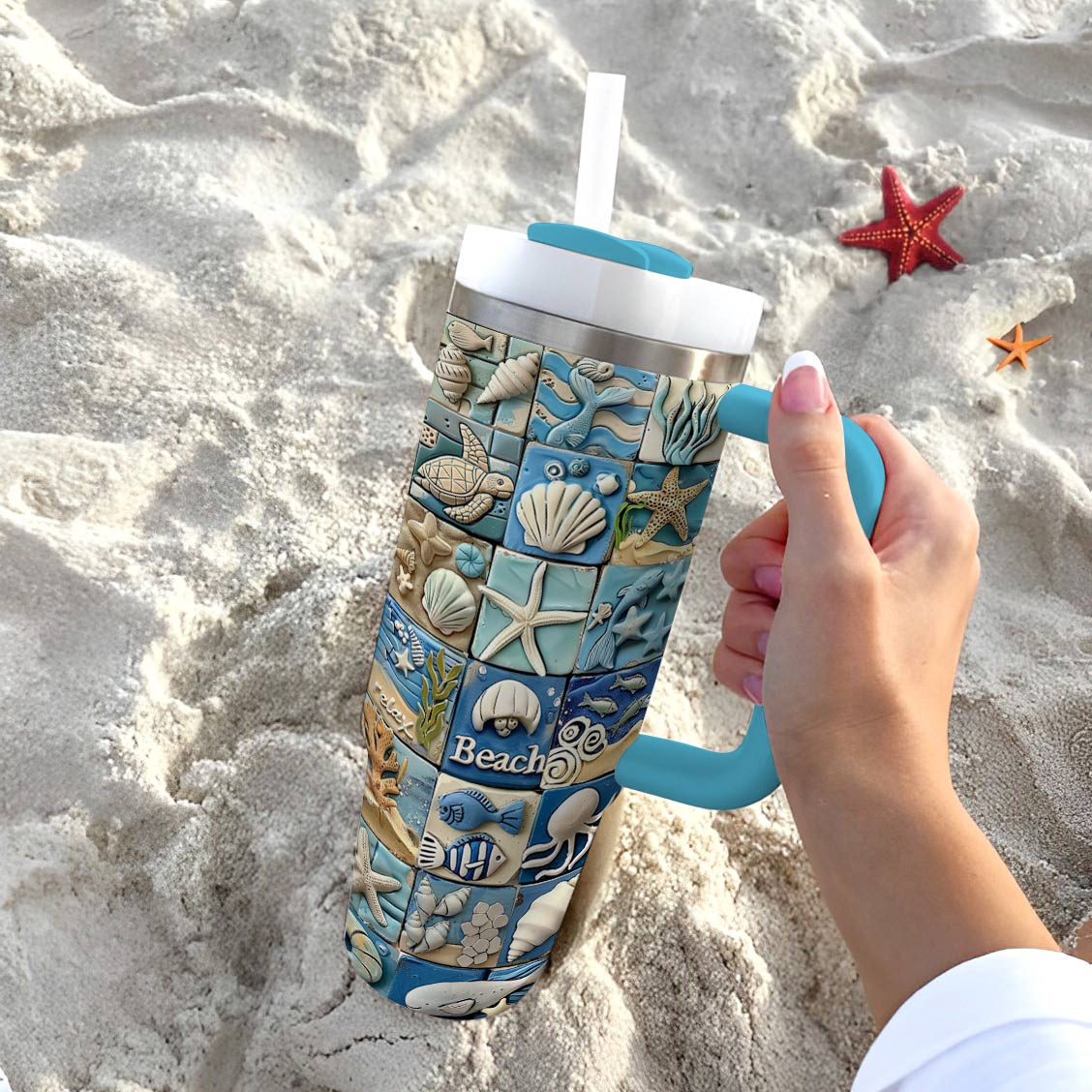 Shineful Tumbler Happy Beach Life