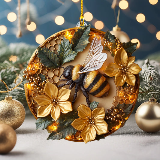 Shineful 2D Acrylic Ornament Bee Merry