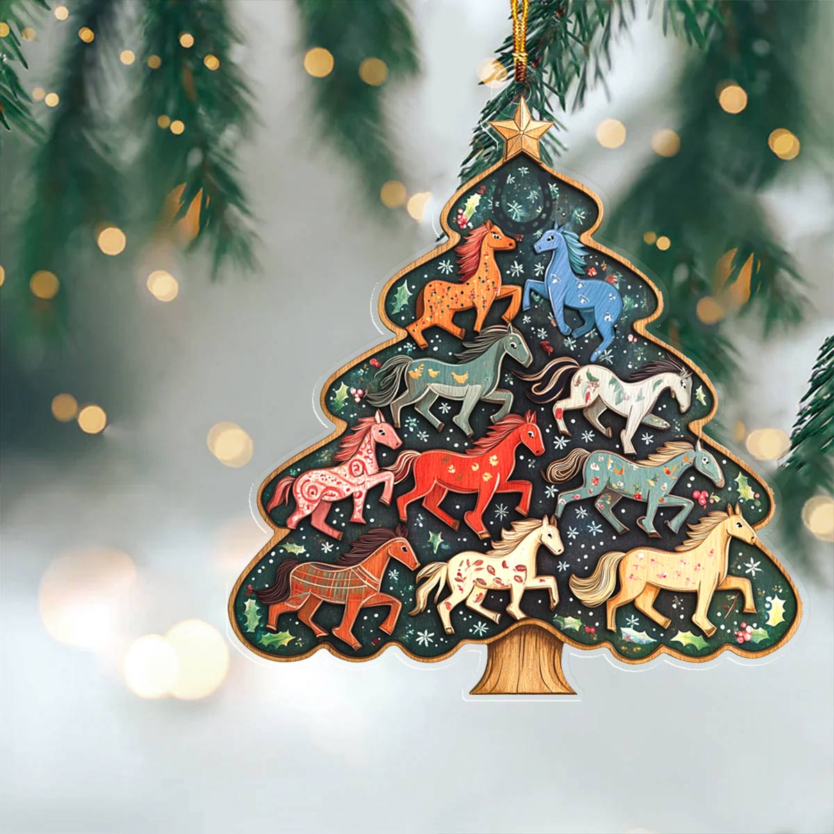 Shineful 2D Acrylic Ornament Sweet Horses Lovely