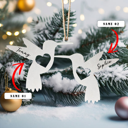 Shineful 2D Acrylic Ornament - Personalized Hummingbird Couple