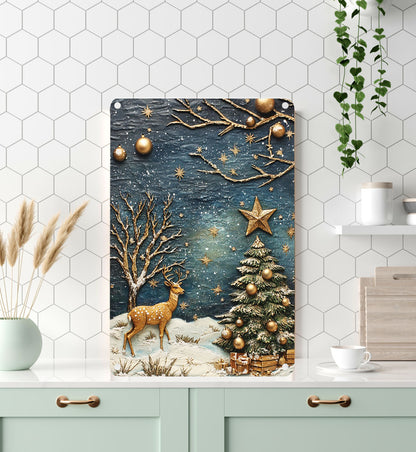 Shineful 2D Metal Sign Snowy Forest