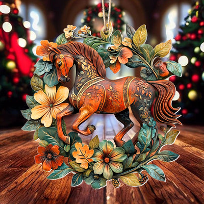 Shineful 2D Acrylic Ornament - Horse Majestic Steed Floral