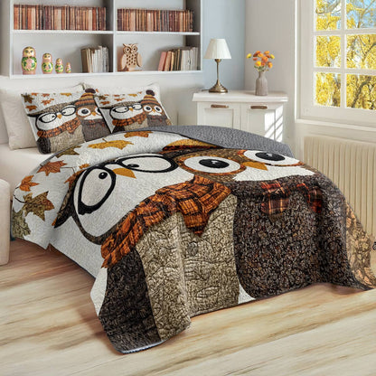 Shineful All Season Quilt 3-Piece Set - Cozy Owl Companions