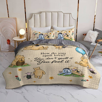 Shineful All Season Quilt 3-Piece Set - Pooh The Love