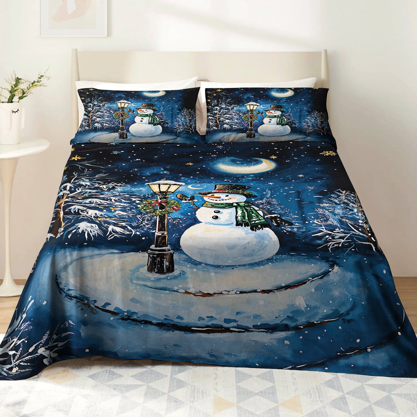 Shineful 4-Piece Bed Sheet Set - Frosty Night