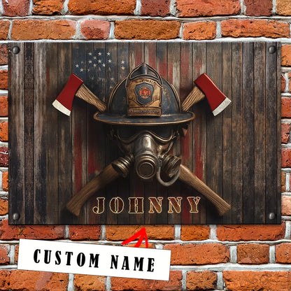 Shineful 2D Metal Sign Personalized Firefighter's Honor Emblem