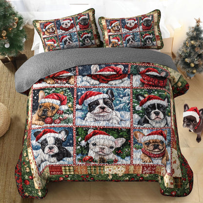 Shineful All Season Quilt 3-Piece Set - Holiday Frenchies