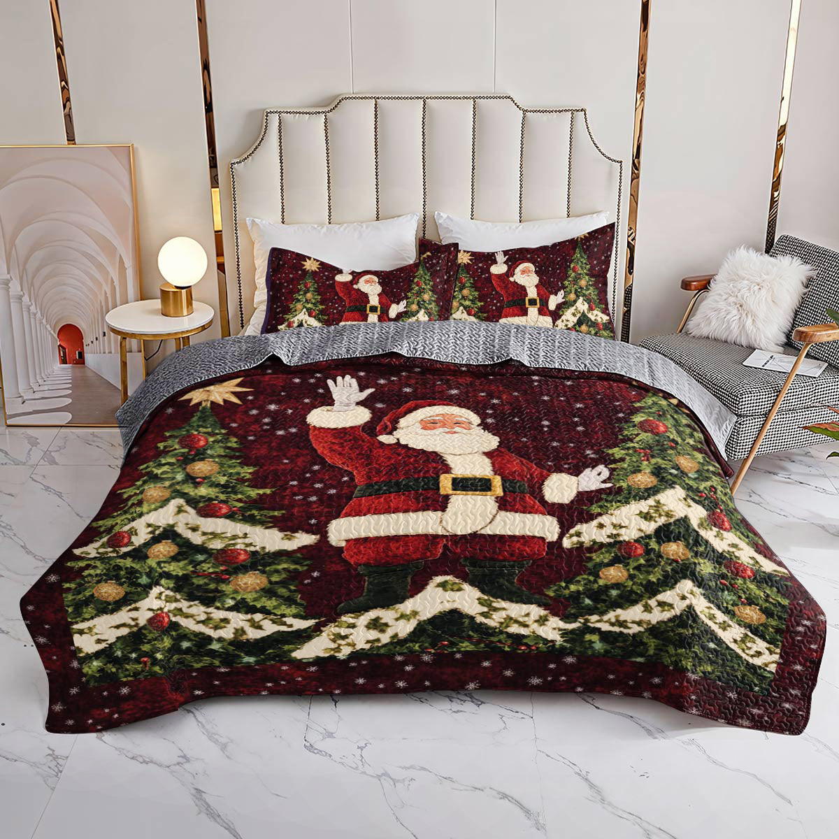 Shineful All Season Quilt 3-Piece Set - Santa Claus