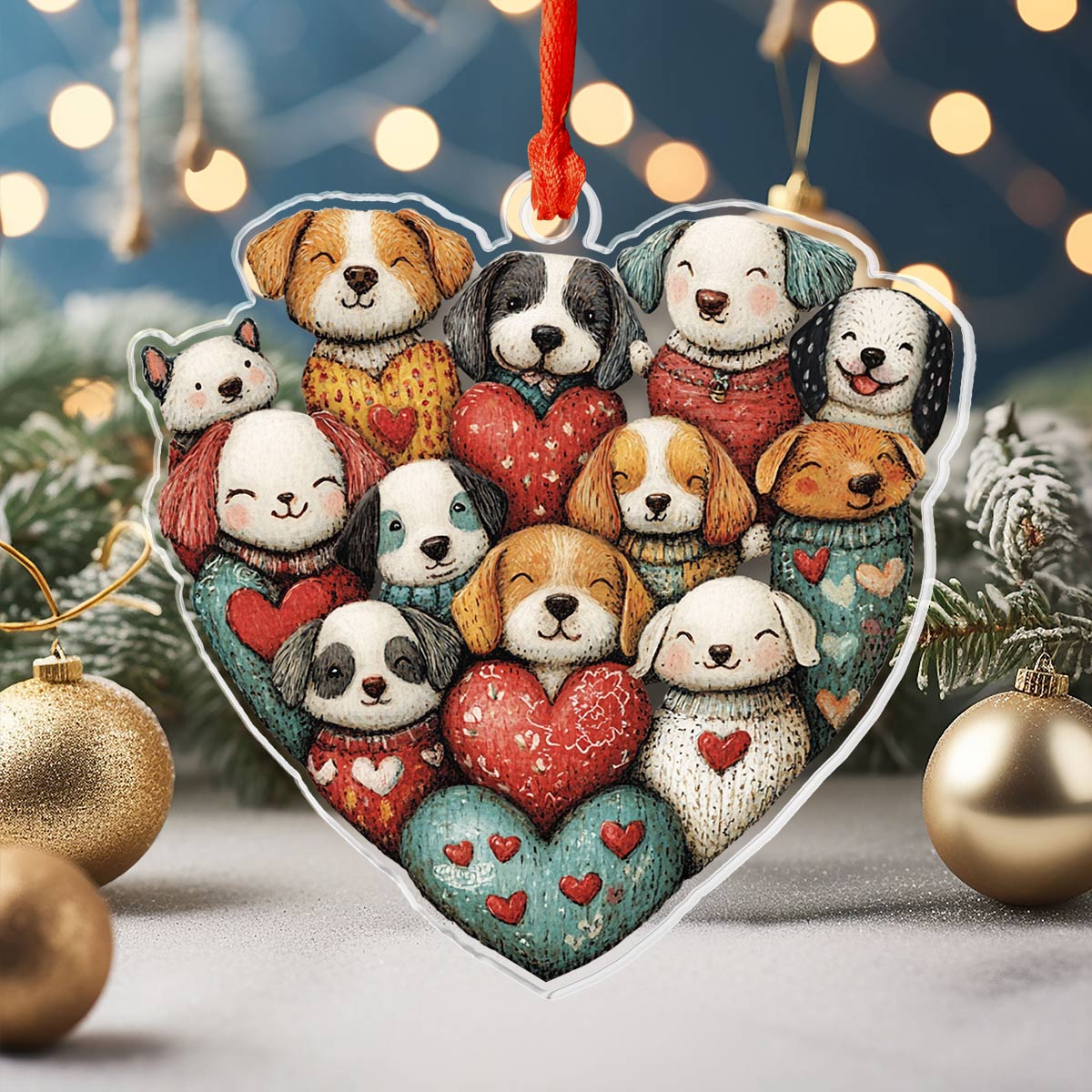 Shineful 2D Acrylic Ornament Puppy Love