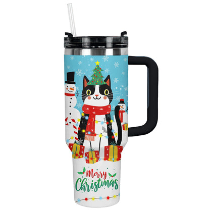 Shineful Tumbler Naughty Cat With Christmas Light