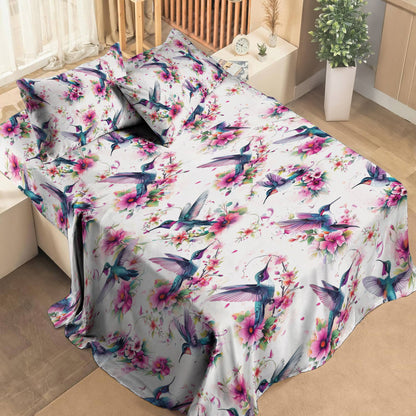 Shineful 4-Piece Bed Sheet Set Hummingbird Heaven