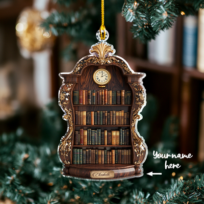 Shineful Personalized 2D Acrylic Ornament Enchanted Vintage Bookshelf