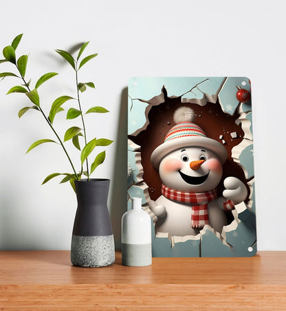 Shineful 2D Metal Sign Cute Snowman