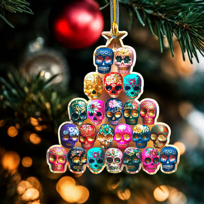 Shineful 2D Acrylic Ornament Colorful Sugar Skulls