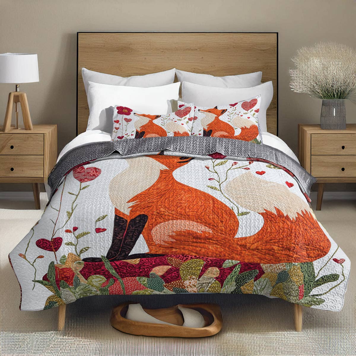 Shineful All Season Quilt 3-Piece Set - Whimsical Fox Love