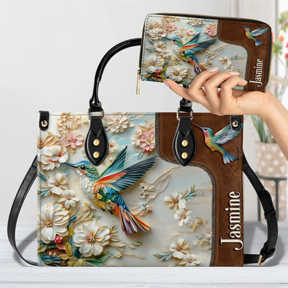 Shineful Leather Bag Personalized Wings of Bloom