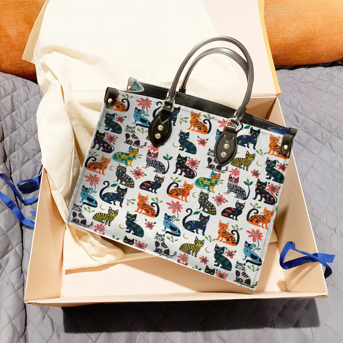 Shineful Leather Bag Cat Playful Paws