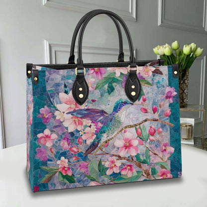 Shineful Leather Bag Blossom Hummingbird