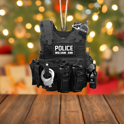 Shineful 2D Acrylic Ornament Police Tactical Vest