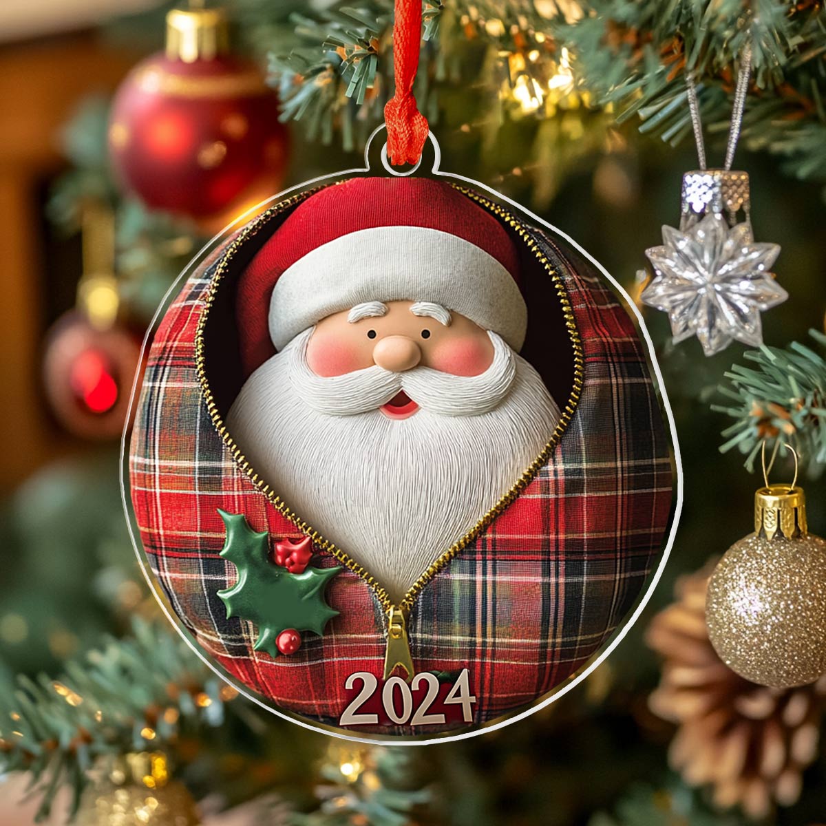 Shineful 2D Acrylic Ornament Santa Surprise