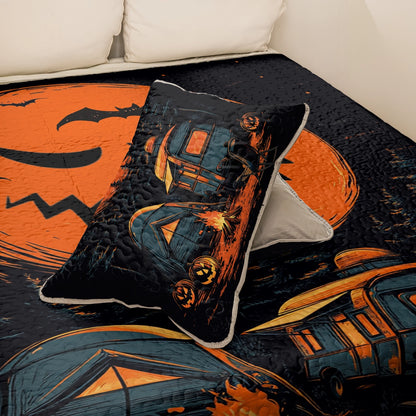 Shineful All Season Quilt 3-Piece Set - Moonlit Halloween Camping