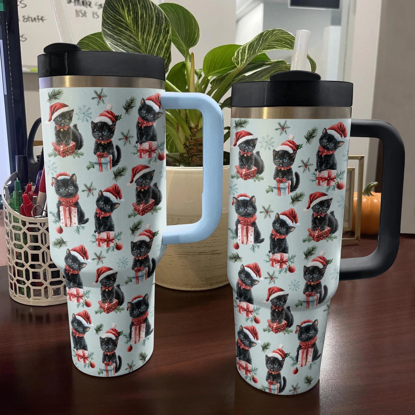 Shineful Tumbler Christmas Cat Cheer