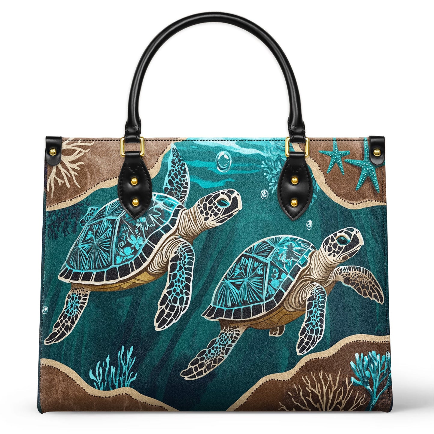 Glänzende Ledertasche Ocean Serenity