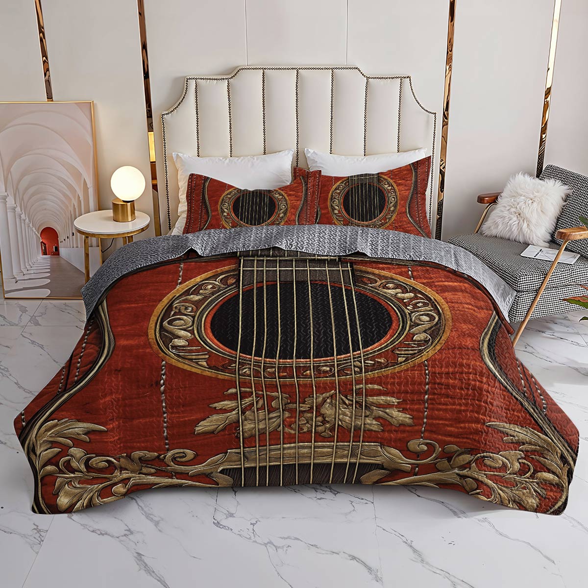 Shineful All Season Quilt 3-Piece Set - Rustic Elegance Acoustic