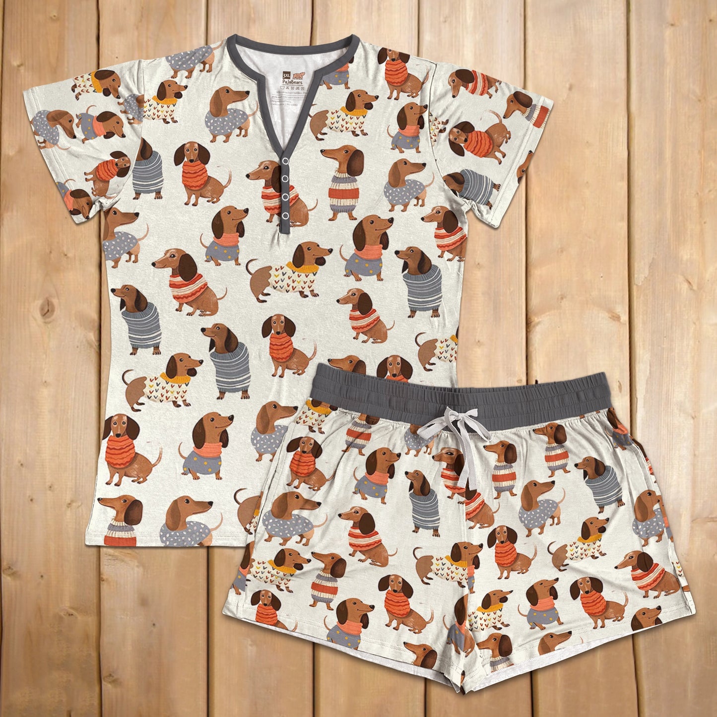 Shineful Pajama Shorts Dachshund Cuteness Overload