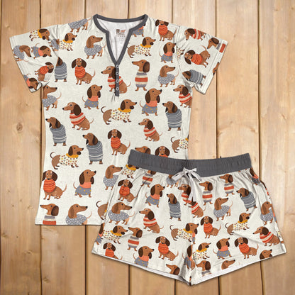 Shineful Pajama Shorts Dachshund Cuteness Overload