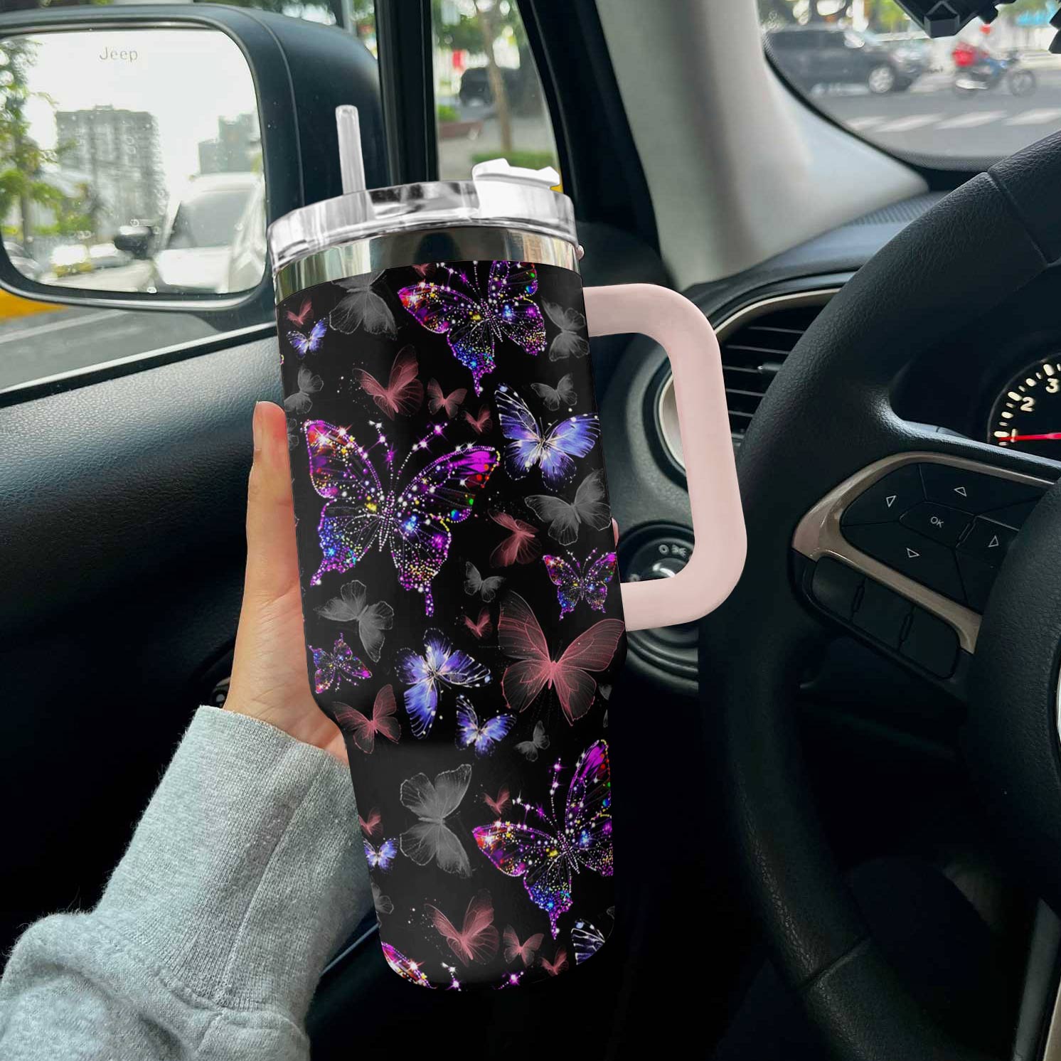 Butterfly Shineful™ Tumbler 40 Oz Dreamy Tl10 Light Pink 40Oz