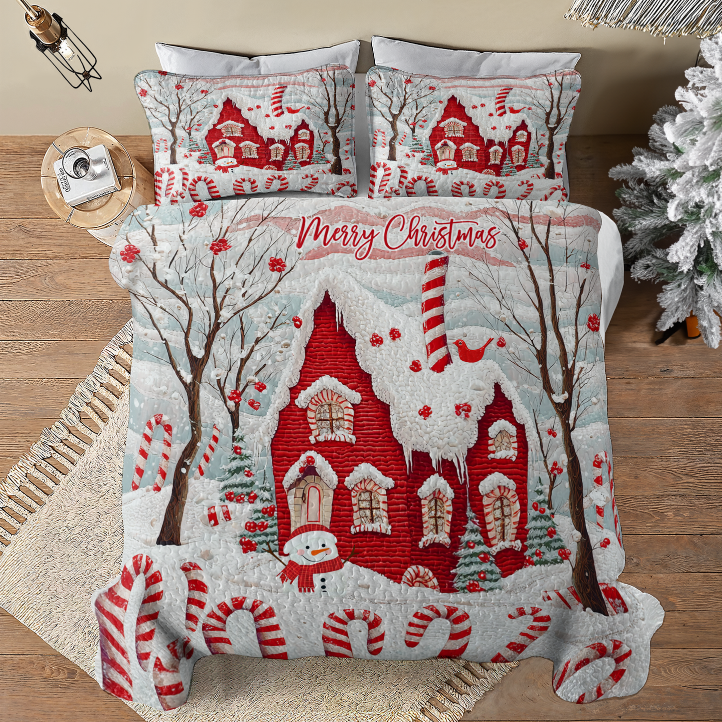 Shineful All Season Quilt 3-Piece Set Cheerful Christmas