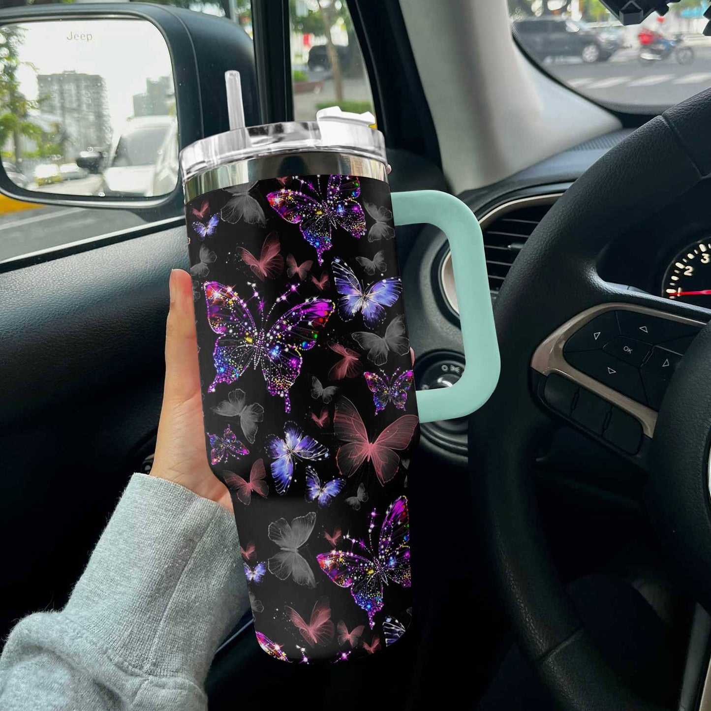 Butterfly Shineful™ Tumbler 40 Oz Dreamy Tl10 Light Blue 40Oz