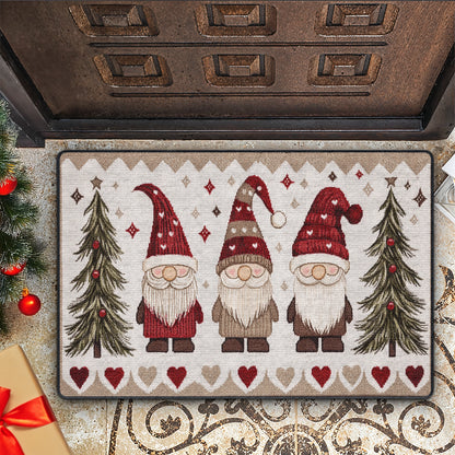 Shineful Ultra-Thin Non Skid Floor Mat, Kitchen Rugs Cozy Christmas Gnomes