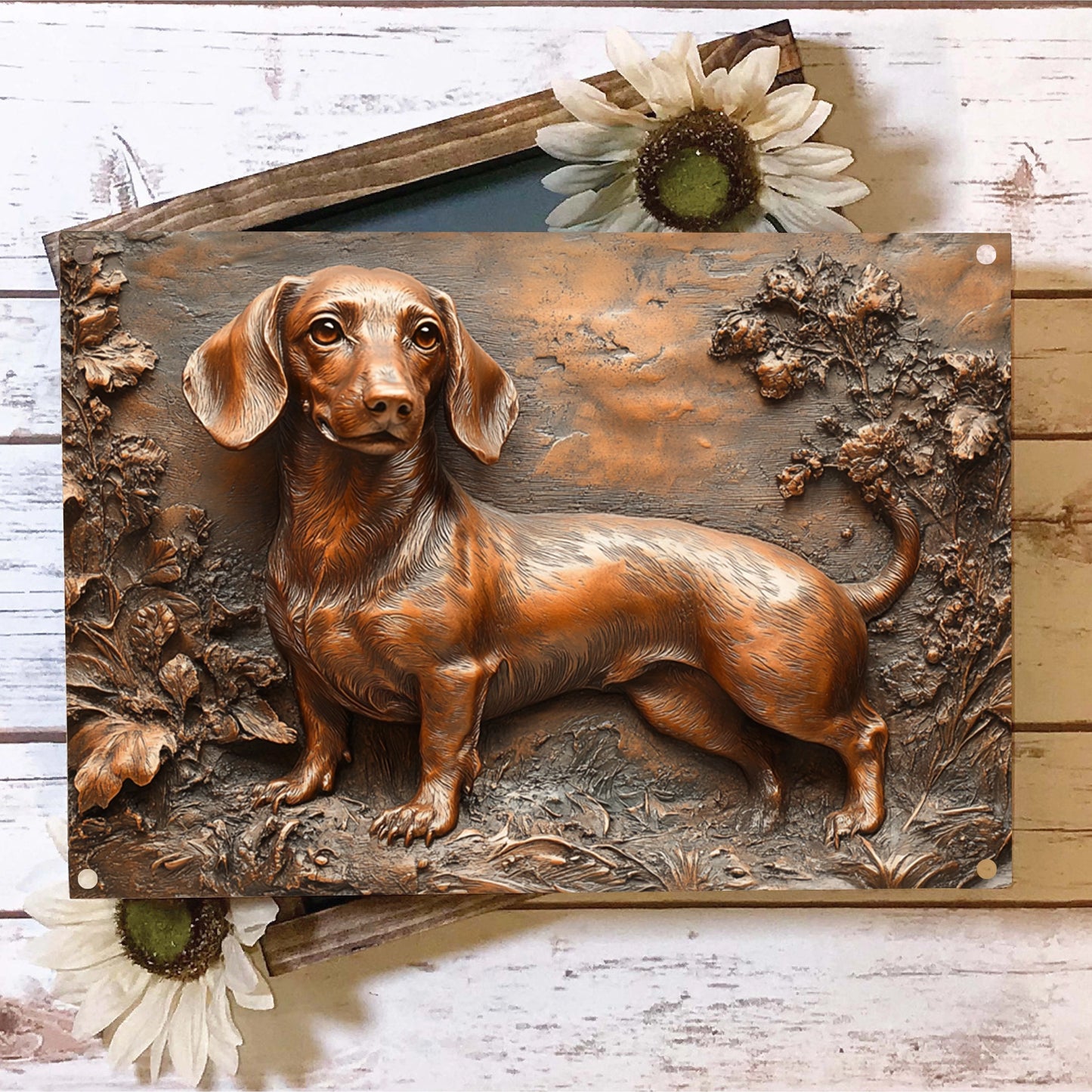 Shineful 2D Metal Sign Dachshund Nature Elegance