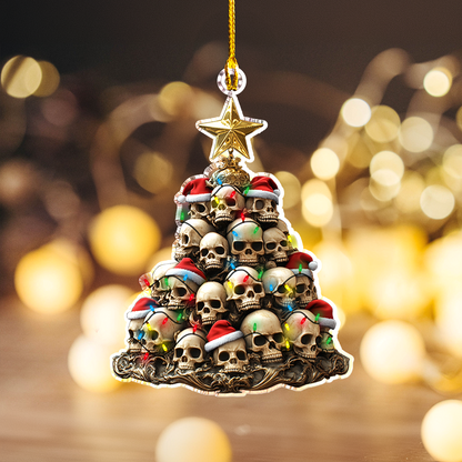 Shineful 2D Acrylic Ornament Skull Lover Christmas Tree