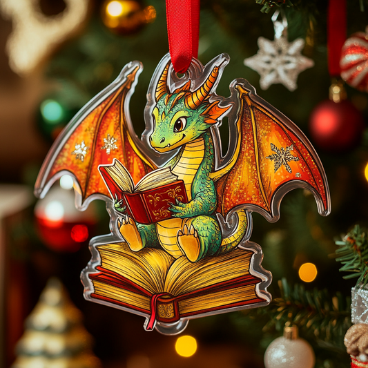 Shineful Acrylic Ornament Reading Dragon