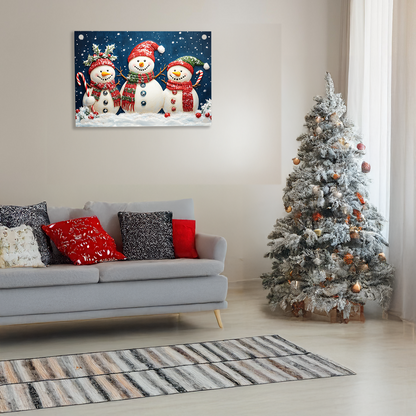 Shineful 2D Metal Sign Winter Friends Snowman