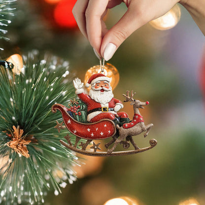 Shineful 2D Acrylic Ornament - Santa's Sleigh Ride