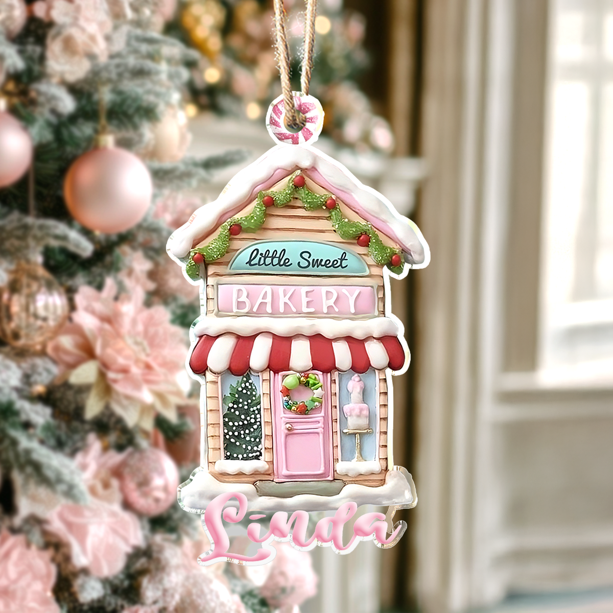 Glänzendes personalisiertes 2D-Acryl-Ornament Little Sweet Bakery