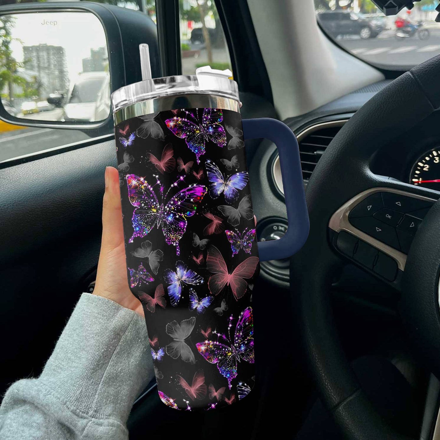 Butterfly Shineful™ Tumbler 40 Oz Dreamy Tl10 Denim Blue 40Oz