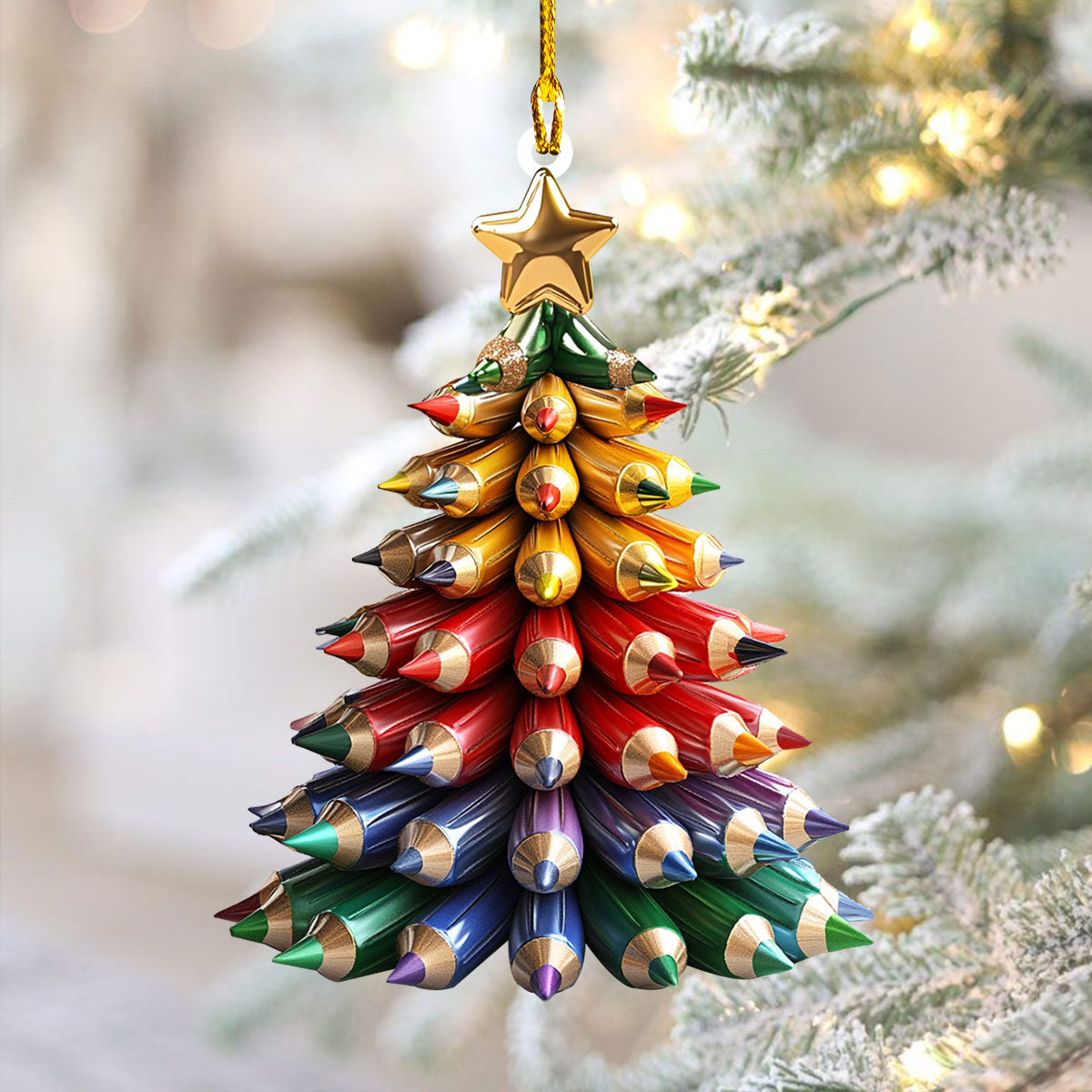 Shineful 2D Acrylic Ornament - Holiday Pencil Tree