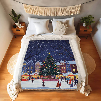 Shineful Woven Tapestry Throw Blanket Christmas Market