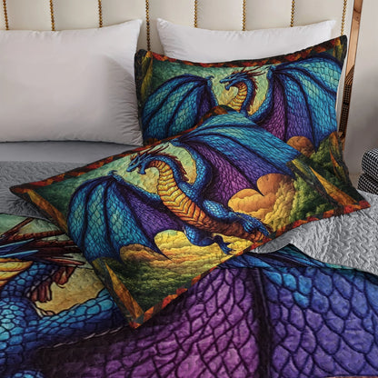 Shineful All Season Quilt 3-Piece Set - Dragon's Ascent