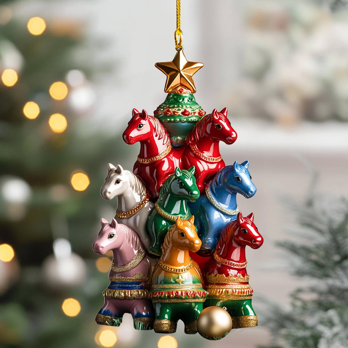 Shineful 2D Acrylic Ornament Horses of Christmas Cheer